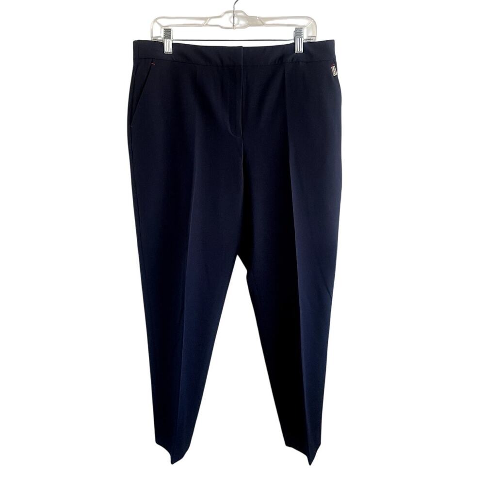 Tommy Hilfiger Sz 14 Sloane Pant Navy Slim Office Tailored Stretch Versatile - Picture 2 of 11